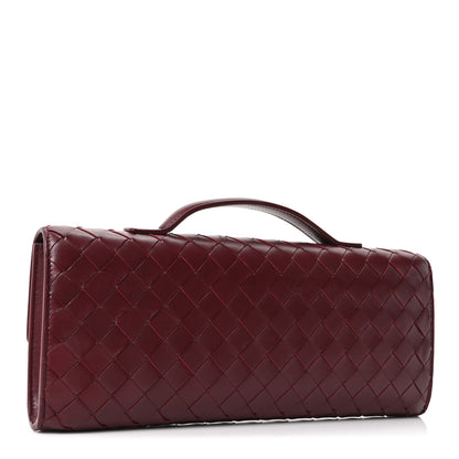 Bottega Veneta Nappa Intrecciato Long Andiamo Top Handle Clutch Barolo 3 of 9