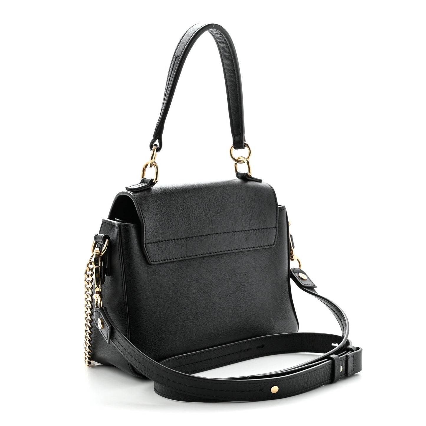 Calfskin Mini Faye Day Shoulder Bag Black