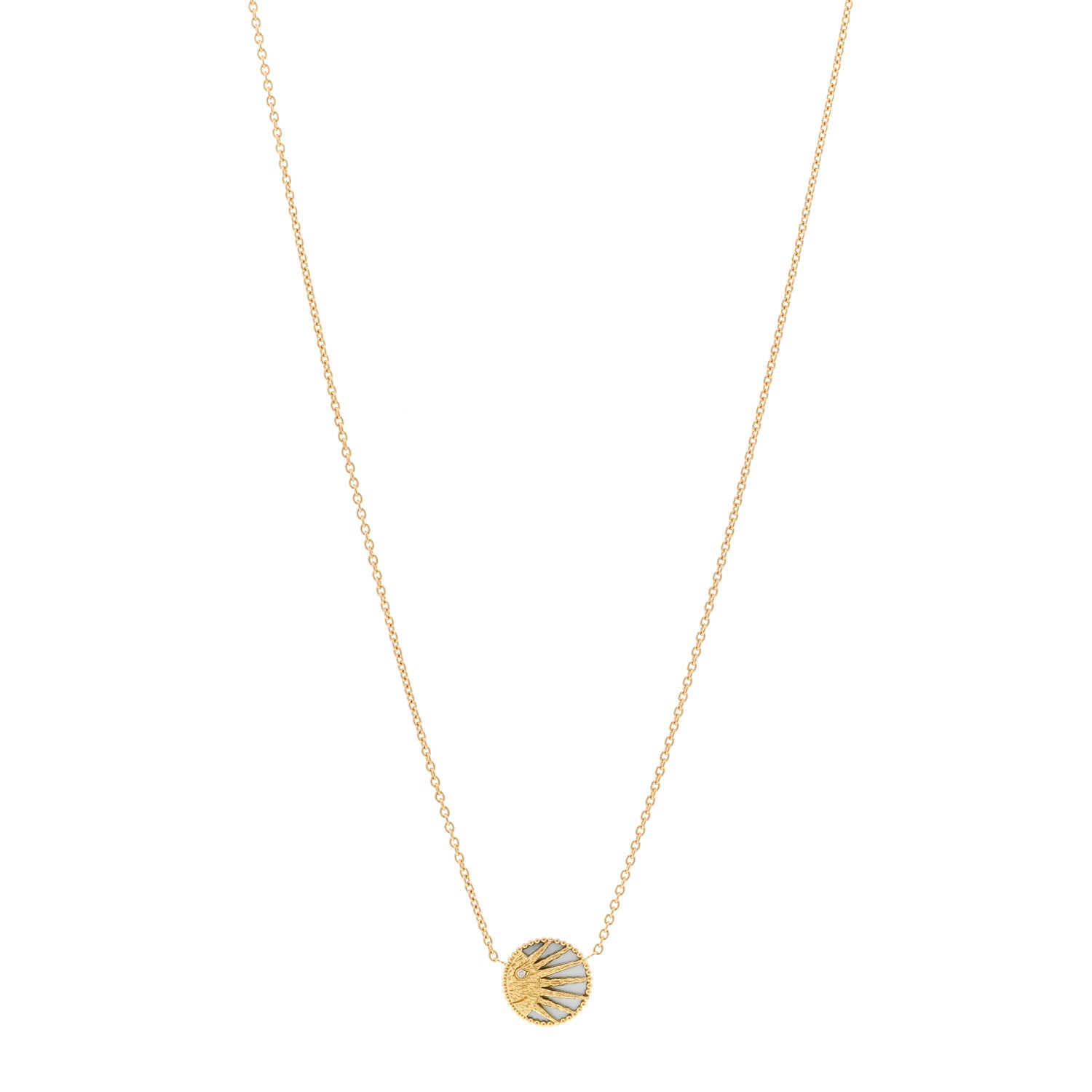 Christian Dior 18K Yellow Gold Diamond Black Onyx Mother of Pearl Rose Celeste Pendant Necklace 1 of 7