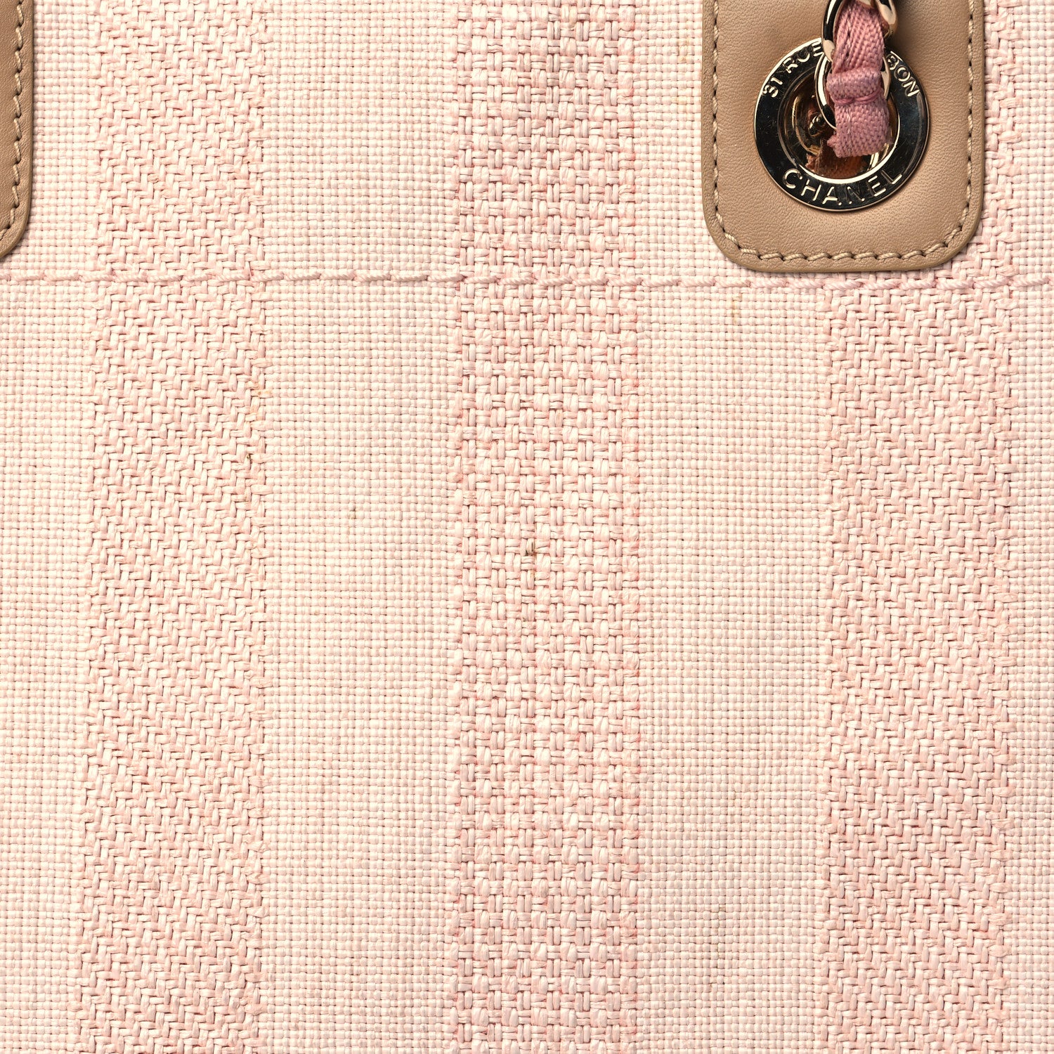 Chanel Mixed Fibers Calfskin Striped Mini Deauville Tote Pink 11 of 11