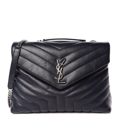Saint Laurent Calfskin Y Quilted Monogram Medium Loulou Chain Satchel Medium Blue 1 of 14