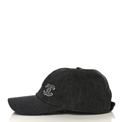 Chanel Cotton Sequin CC Cap Hat Black 2 of 6