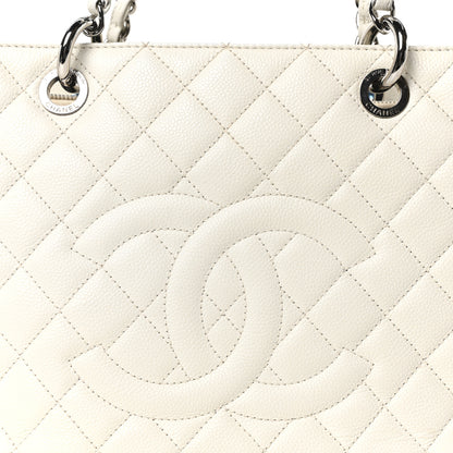 Chanel Caviar Quilted Grand Shopping Tote GST White 8 of 10