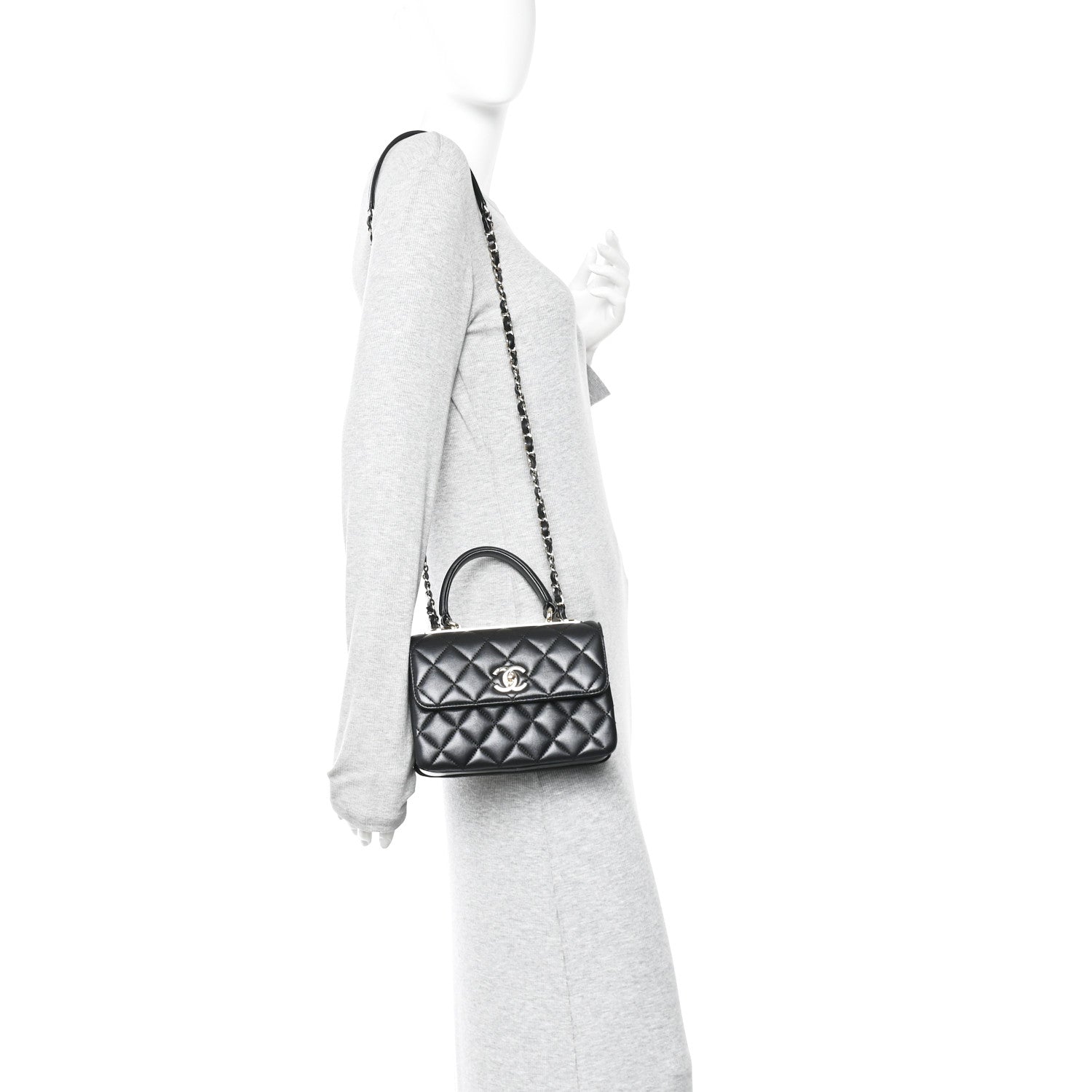 Chanel Lambskin Quilted Small Trendy CC Dual Handle Flap Bag Black 2 of 13