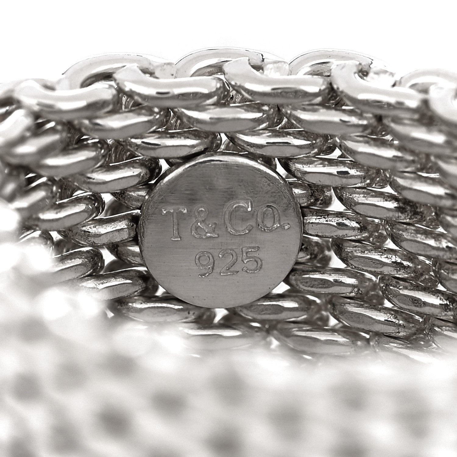 Tiffany Sterling Silver Somerset Mesh Ring 58 8.5 4 of 4