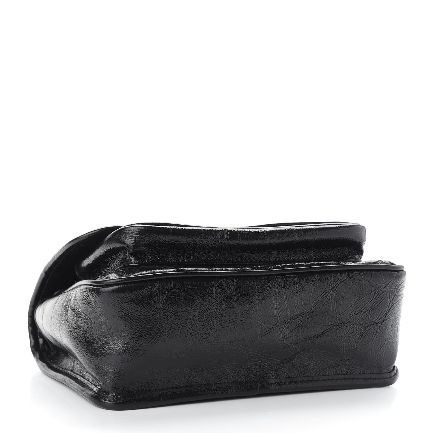 Saint Laurent Crinkled Calfskin Matelasse Monogram Baby Niki Chain Satchel Black 4 of 8