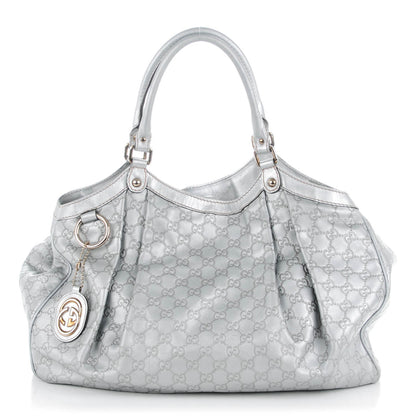 Gucci Guccissima Large Sukey Tote Silver 1 of 7