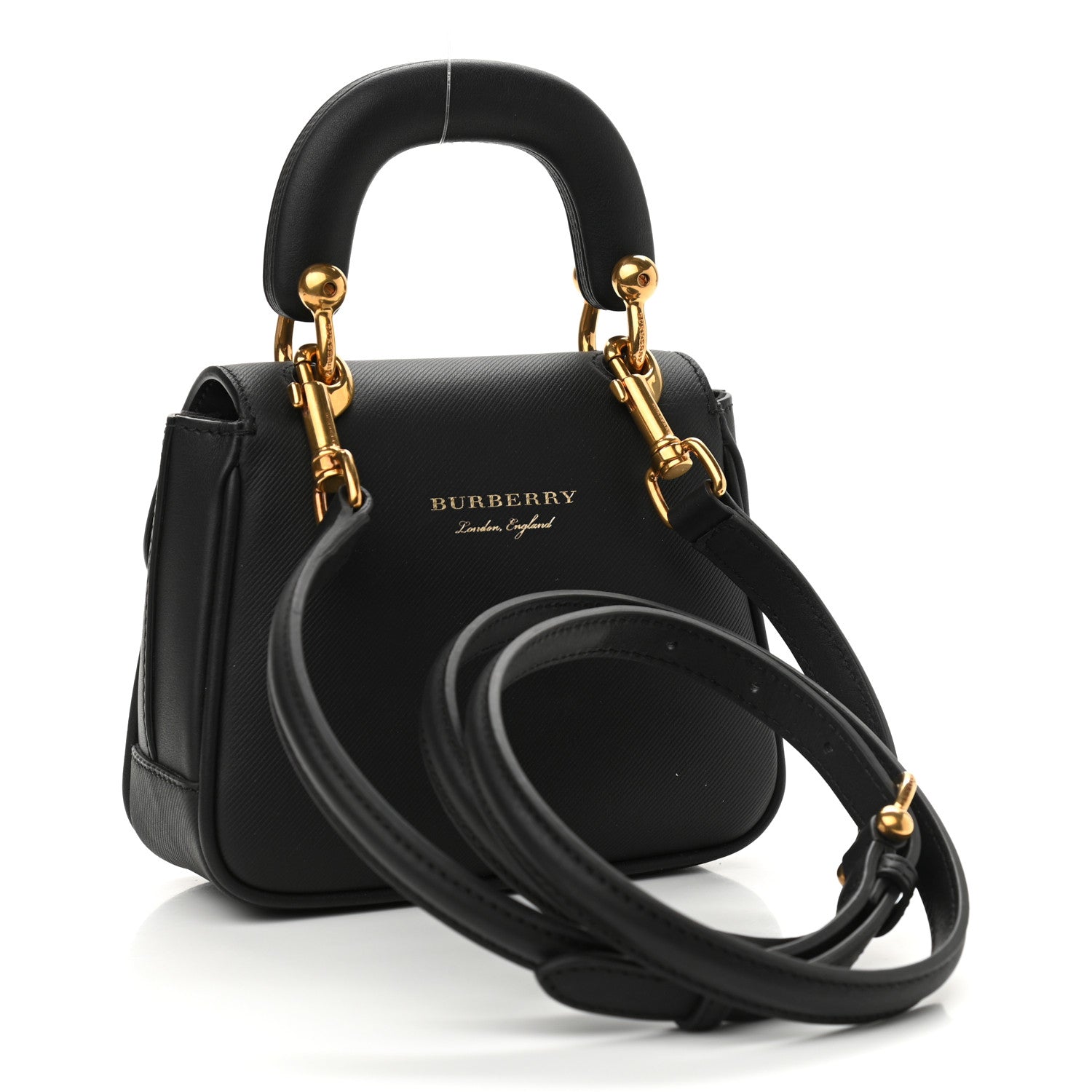Burberry Trench Calfskin Mini DK88 Top Handle Bag Black 2 of 10