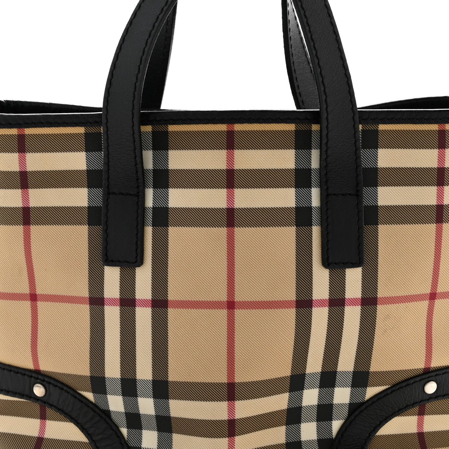 Burberry House Check Studded Small Tote Black 8 of 16