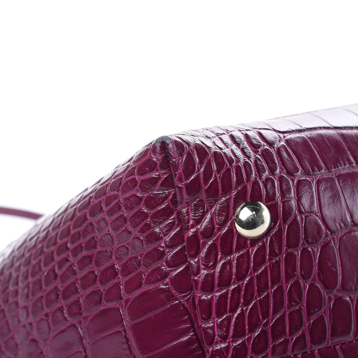 Jimmy Choo Calfskin Crocodile Embossed Medium Rhea Purple 7 of 13