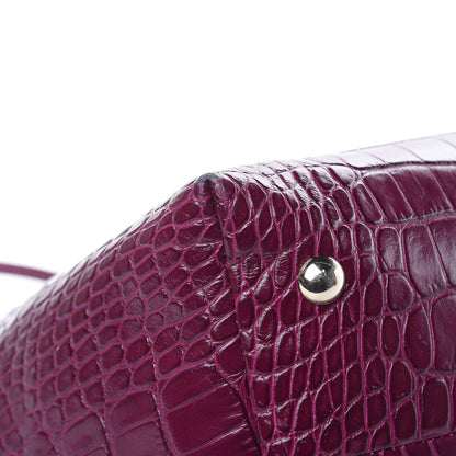 Jimmy Choo Calfskin Crocodile Embossed Medium Rhea Purple 7 of 13