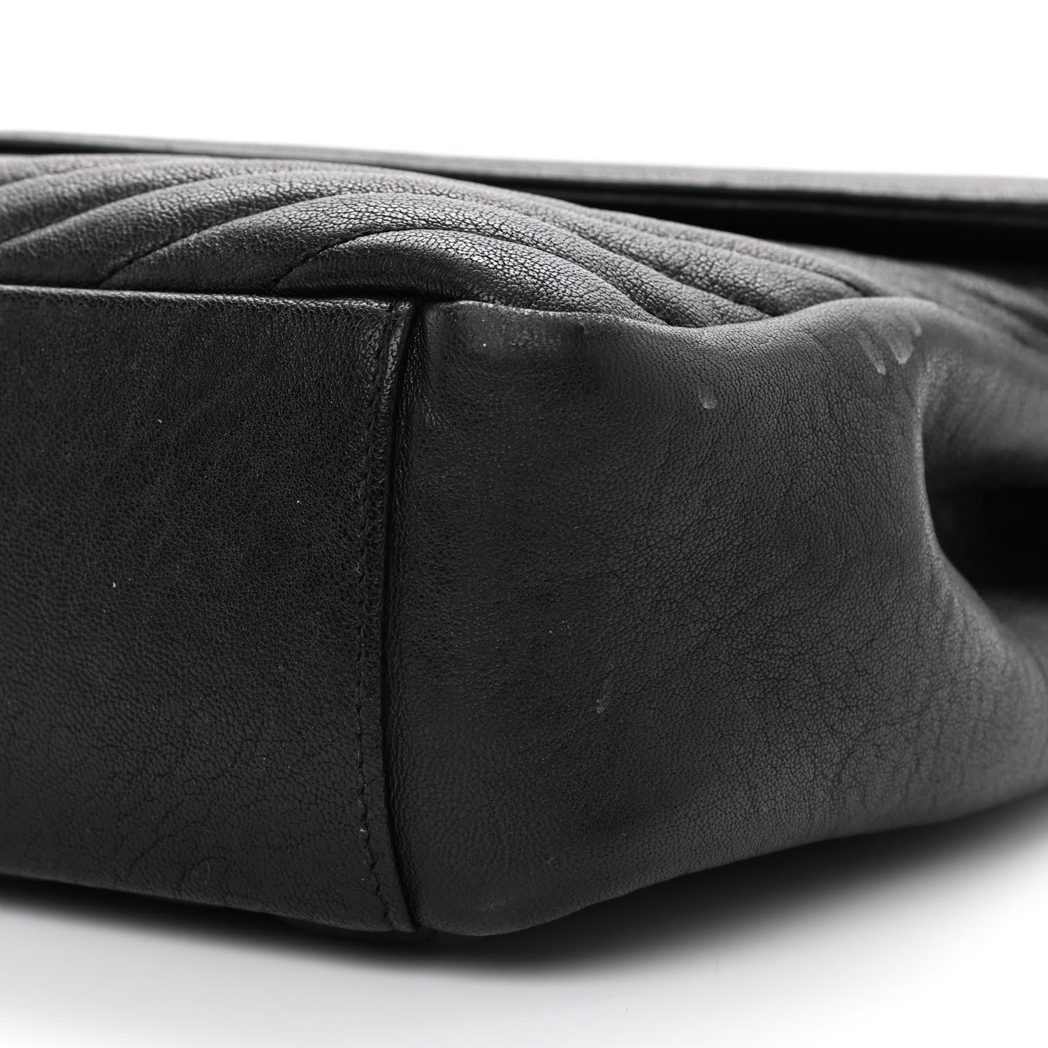 Saint Laurent Sheepskin Matelasse Chevron Monogram Large College Satchel Black 8 of 9
