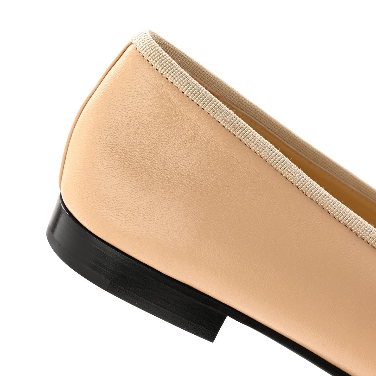 Lambskin Cap Toe CC Ballerina Flats 37 Beige Black