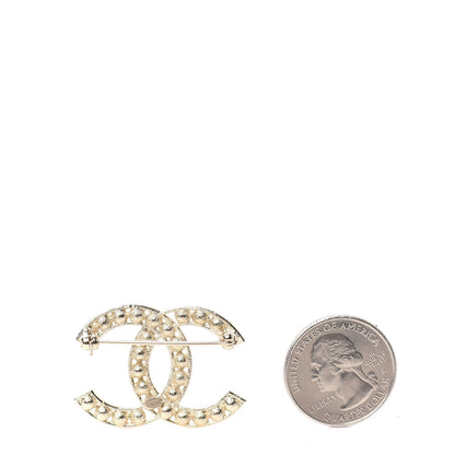 Chanel Crystal CC Brooch Gold 2 of 4