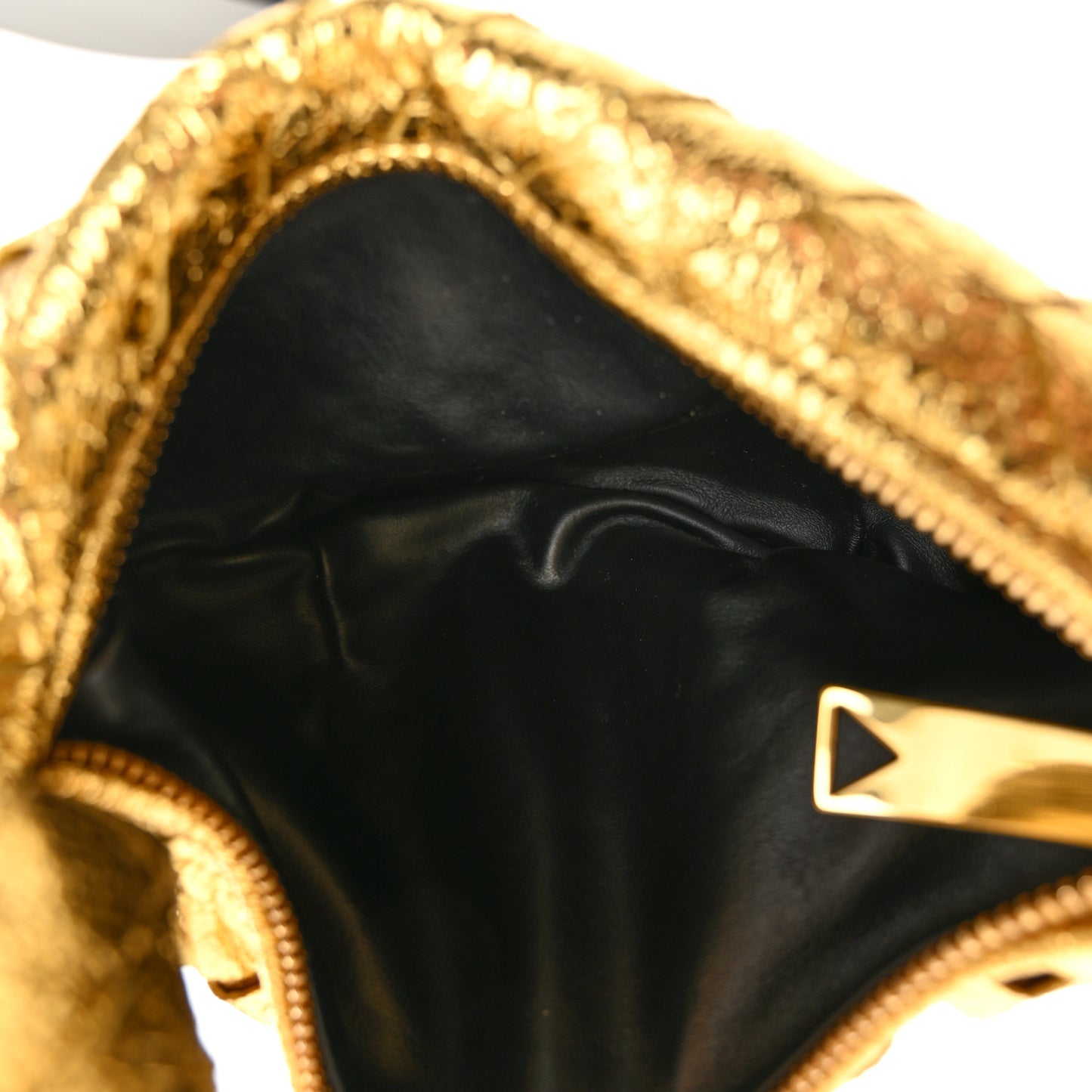 Metallic Nappa Intrecciato Mini Jodie Gold