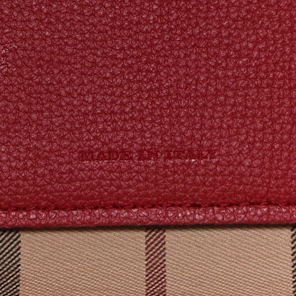 Burberry Haymarket Check Medium Reversible Tote Poppy Red 22 of 36