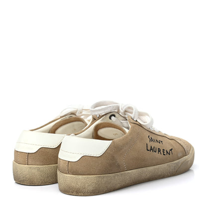 Saint Laurent Distressed Suede Womens Court Classic Sneakers 38 Desert 4 of 10