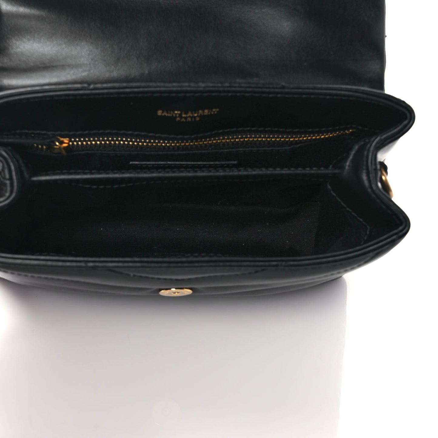 Calfskin Y Quilted Monogram Toy Loulou Crossbody Bag Black