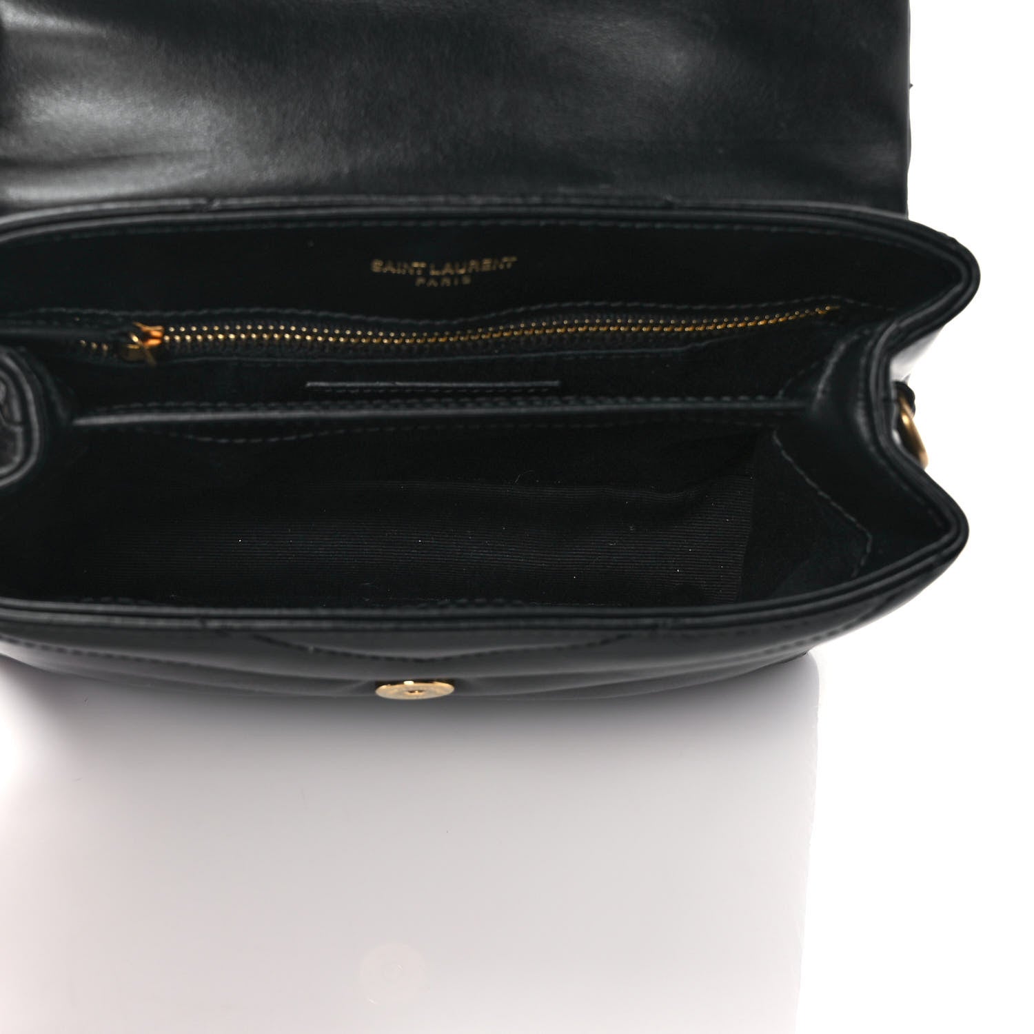 Saint Laurent Calfskin Y Quilted Monogram Toy Loulou Crossbody Bag Black 5 of 9