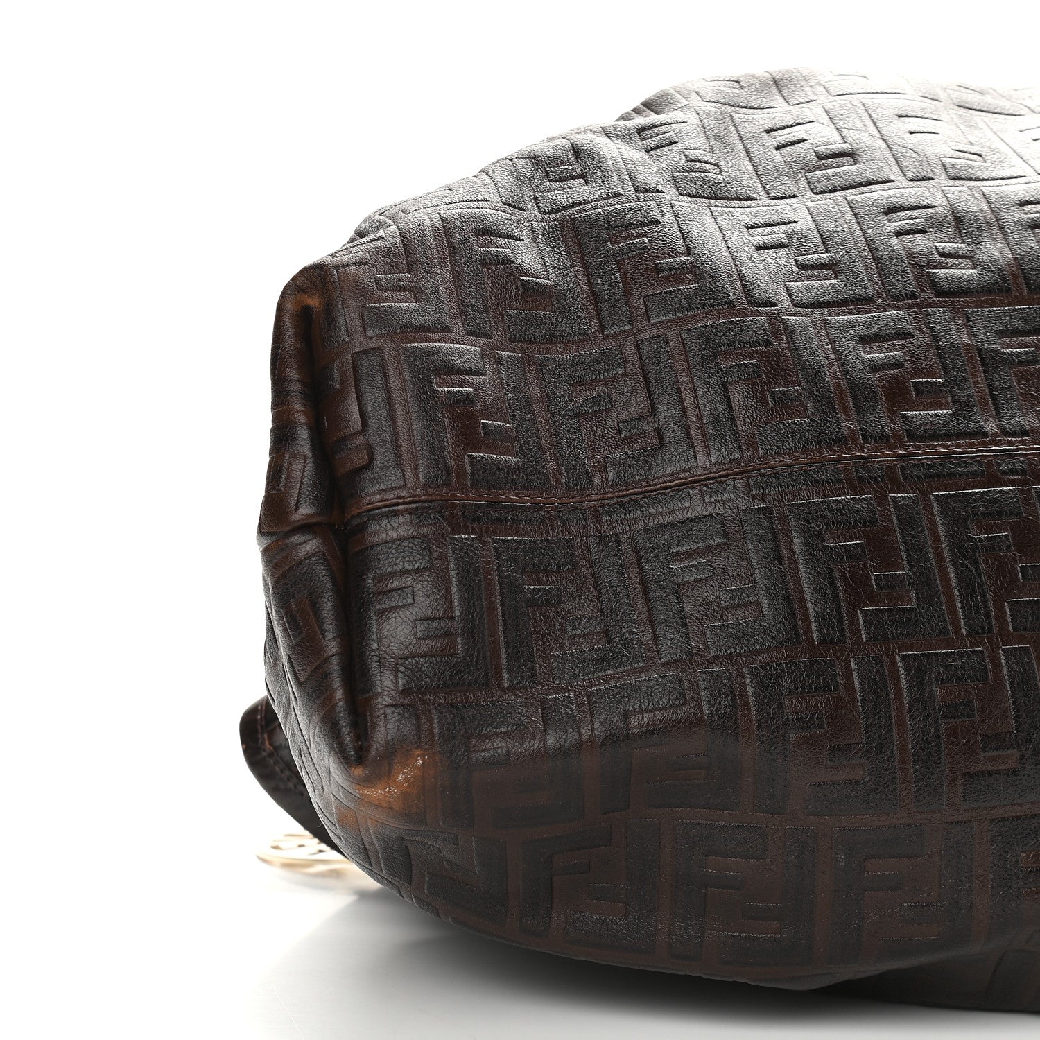 Fendi Vitello Bottalato FF Embossed Large Chef Shopper Tote Chocolate 8 of 12