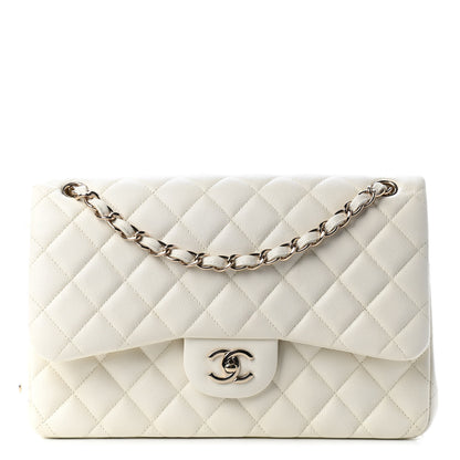 Chanel Caviar Quilted Jumbo Double Flap White 1 of 8