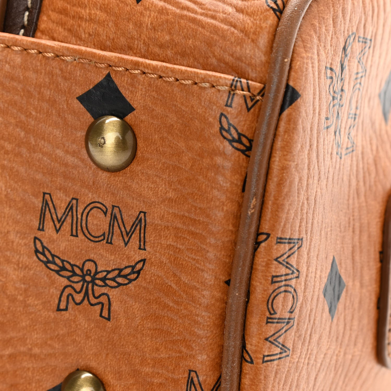 MCM Visetos Satchel Cognac 10 of 10