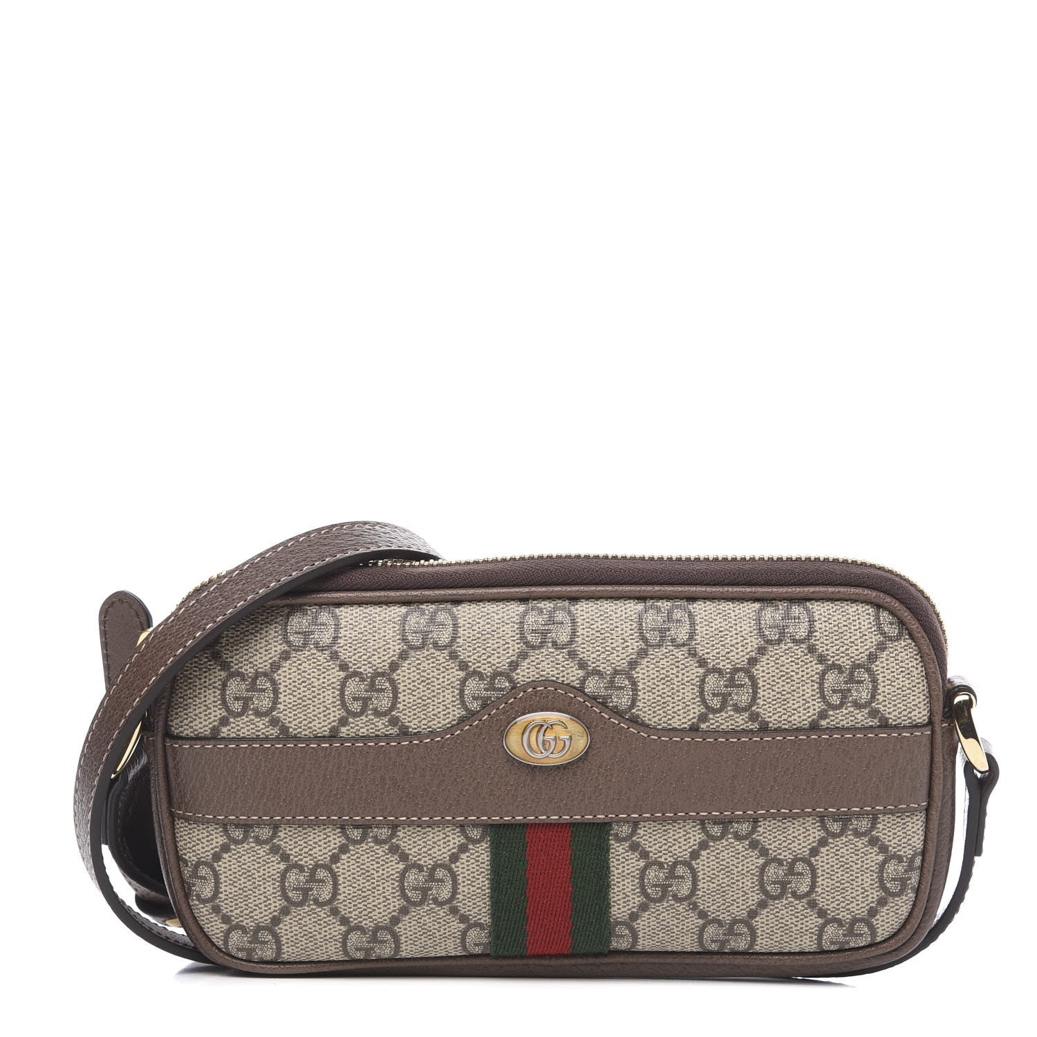 Gucci GG Supreme Monogram Web Mini Ophidia GG Bag Brown 1 of 11