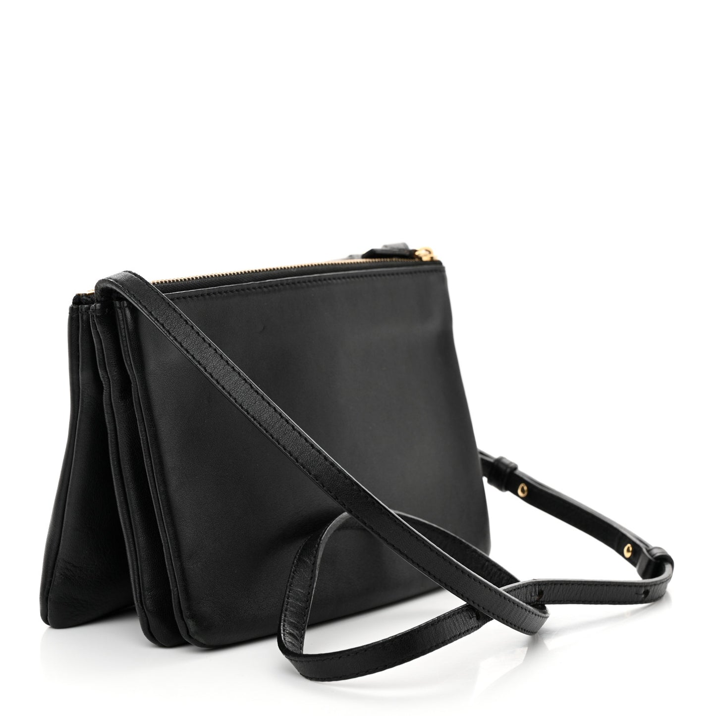 Lambskin Small Trio Crossbody Bag Black