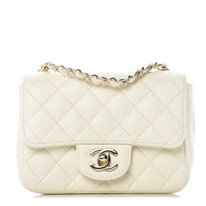 Chanel Caviar Quilted Mini Square Flap White 1 of 10