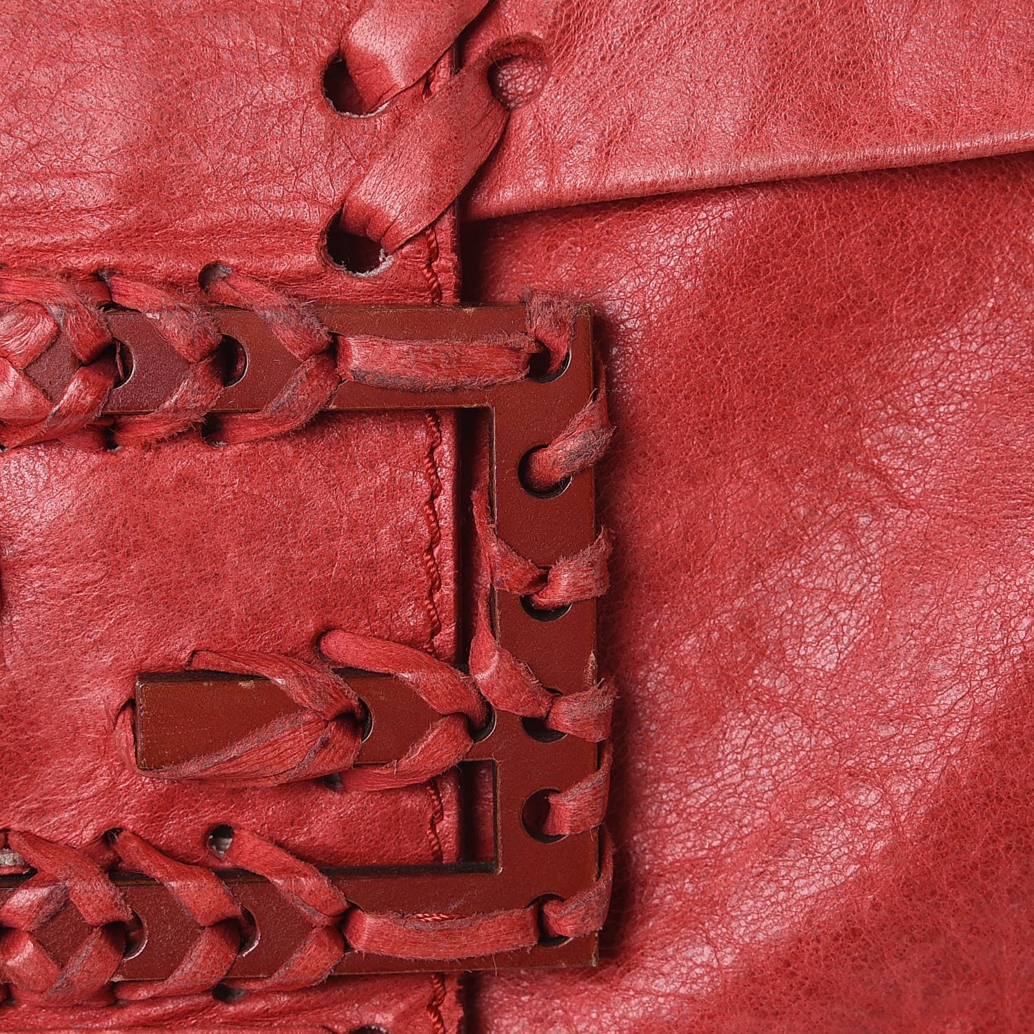 Fendi Calfskin Whipstitch Baguette Red 20 of 20