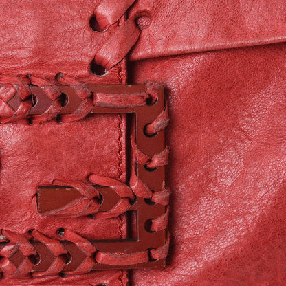 Fendi Calfskin Whipstitch Baguette Red 20 of 20