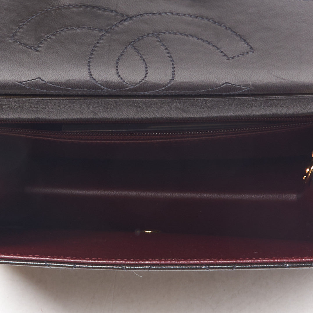 Lambskin Quilted Small Single Flap Black