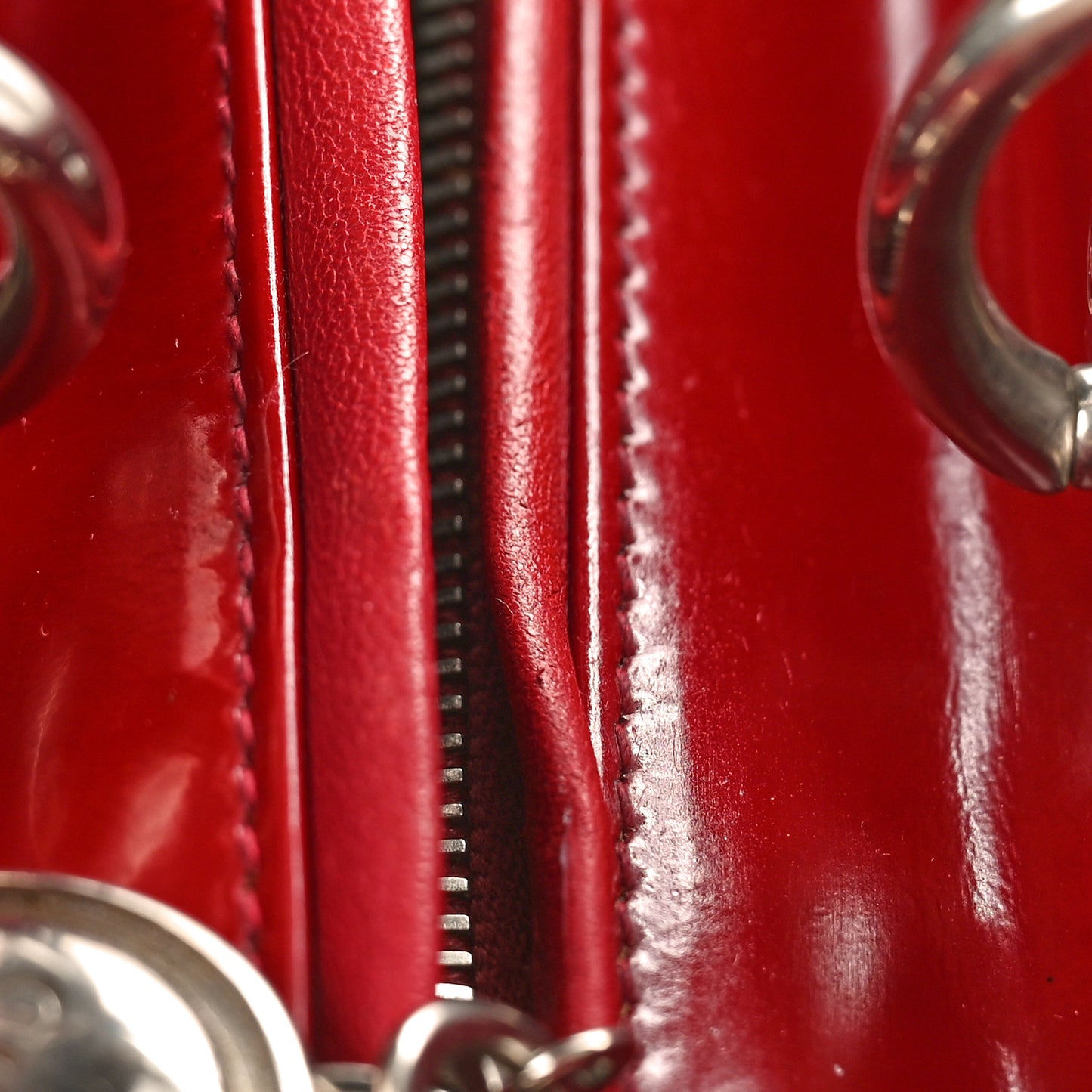Patent Cannage Medium Lady Dior Red