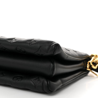 Louis Vuitton Lambskin Embossed Monogram Coussin MM Black 9 of 9