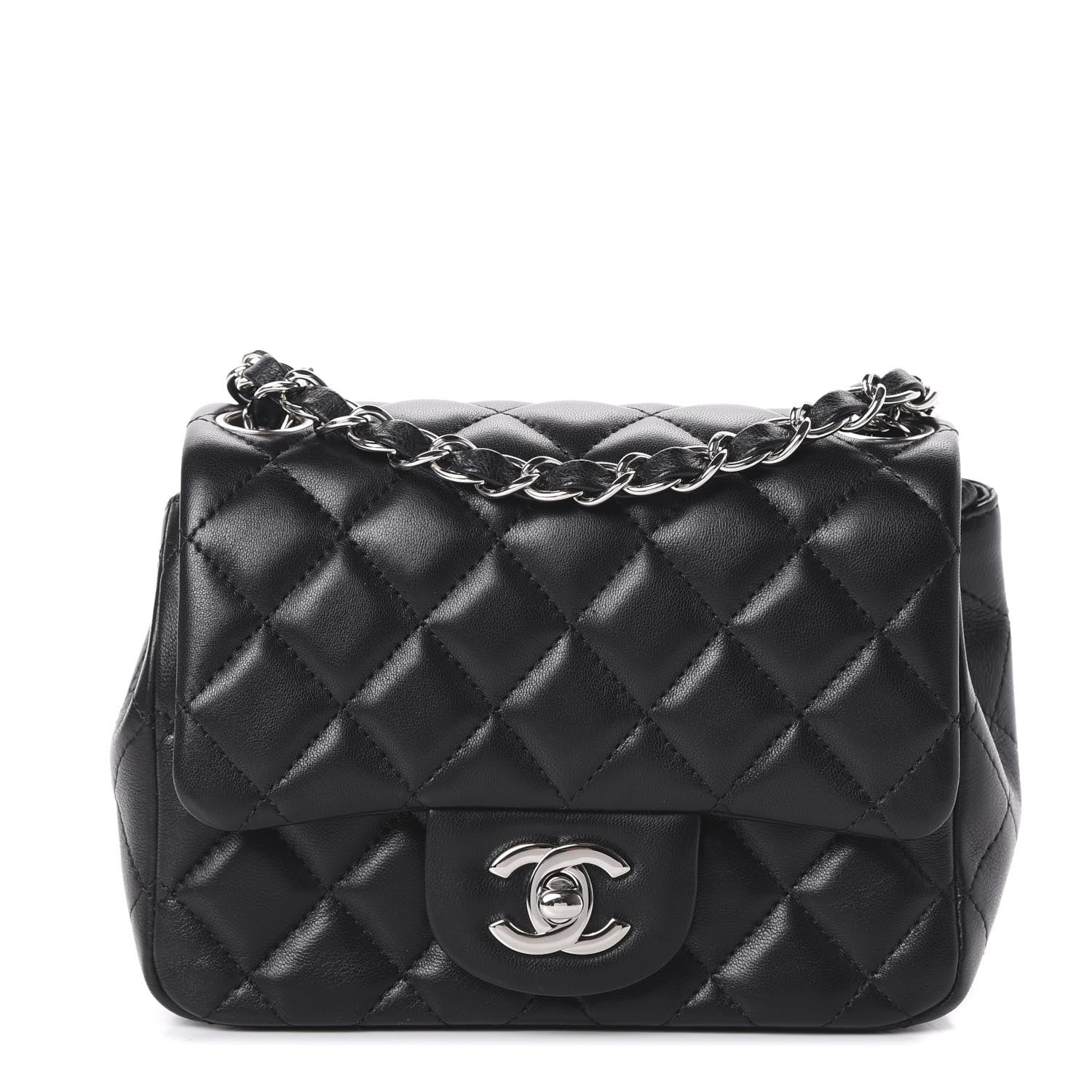 Chanel Lambskin Quilted Mini Square Flap Black 1 of 9