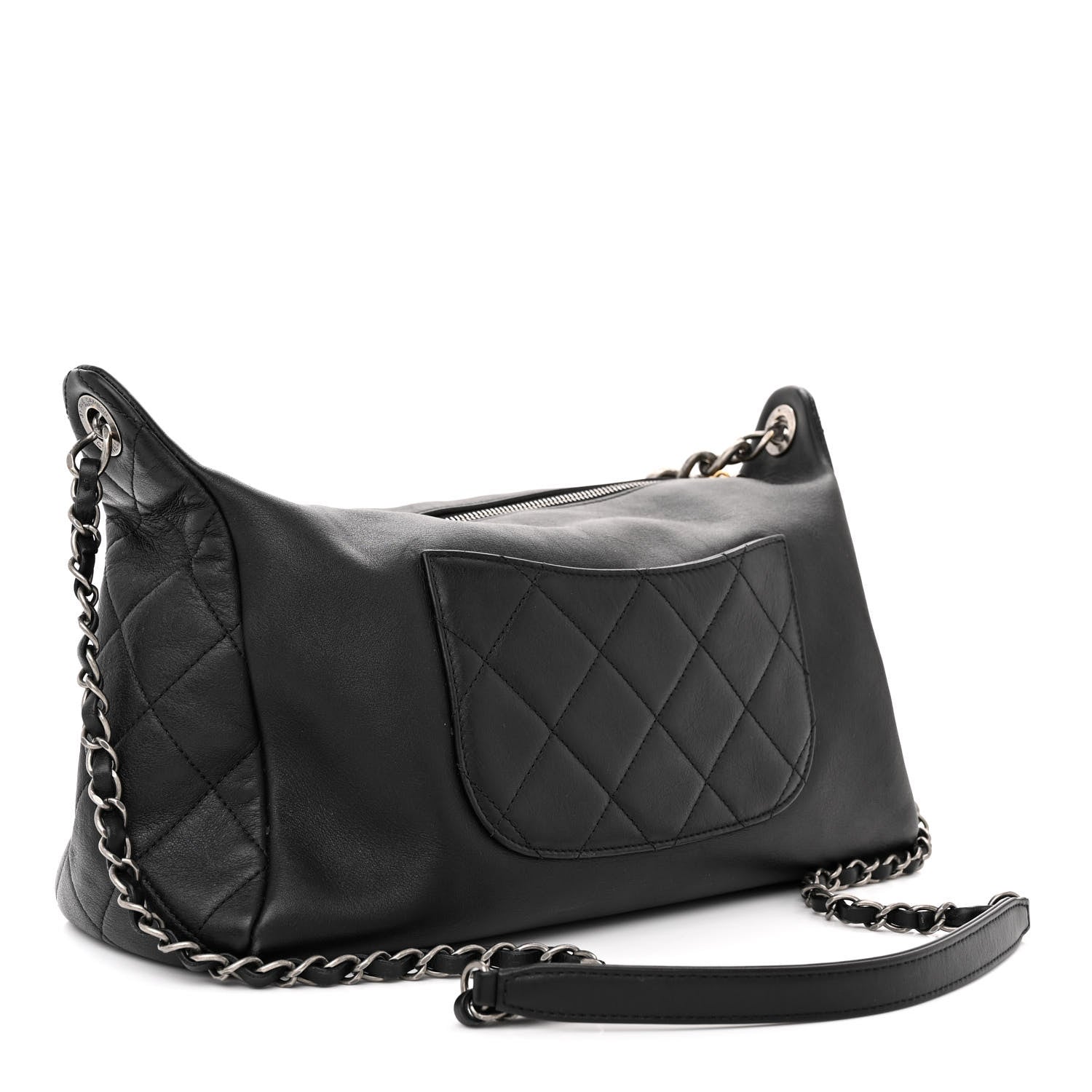 Chanel Calfskin Chain 20s Signature Hobo Black 2 of 10