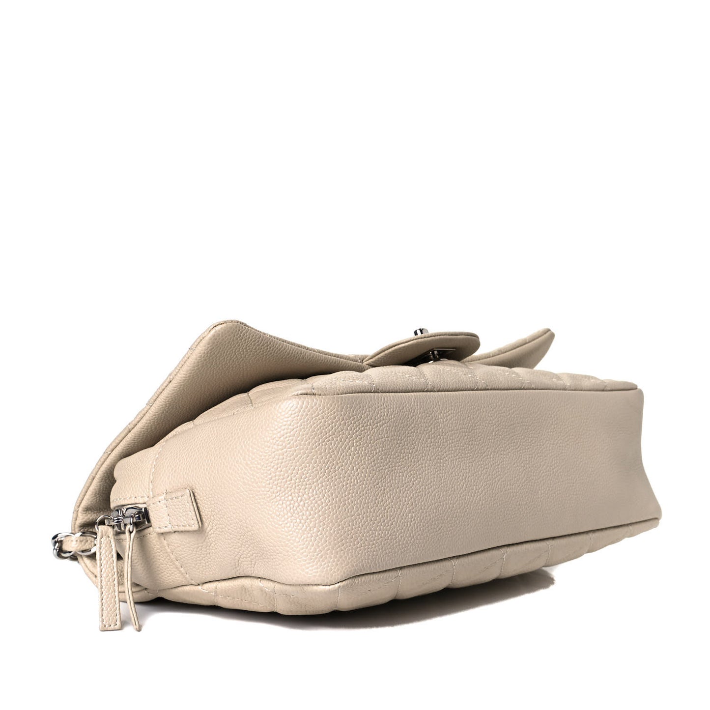 Caviar Quilted Jumbo Easy Flap Beige