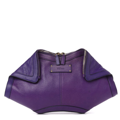 Alexander McQueen Calfskin De Manta Clutch Purple 1 of 12