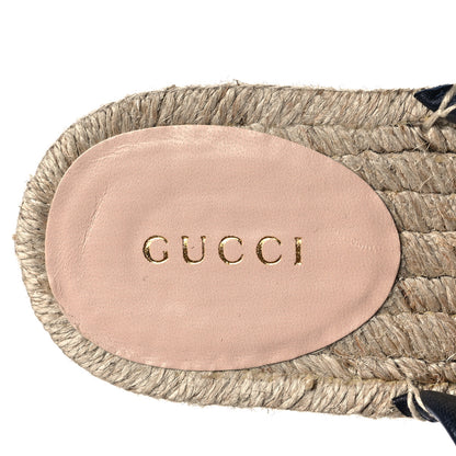 Gucci Monogram Multicolor Criss Cross Espadrille Sandals 37 Light Blue 8 of 8