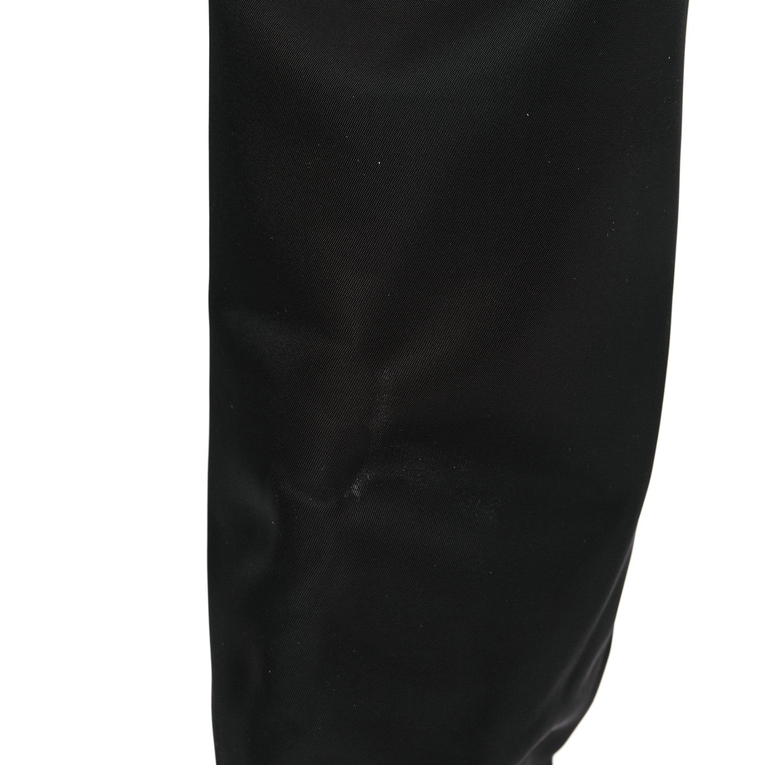 Prada Spazzolato Rois Re-Nylon Metal Triangle Logo Monolith Pouch Pocket 55mm Tall Boots 38 Black 9 of 9