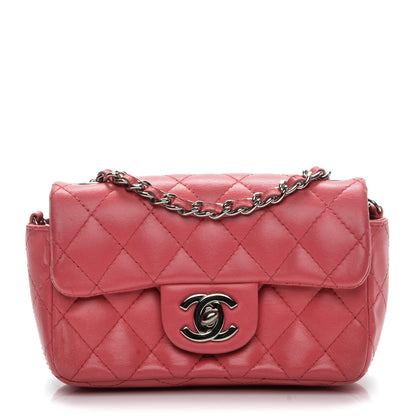 Chanel Lambskin Quilted Micro Flap Dark Pink 1 of 8