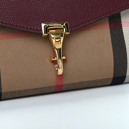 Burberry Derby Calfskin House Check Small Macken Crossbody Bag Mahogany Red 10 of 10