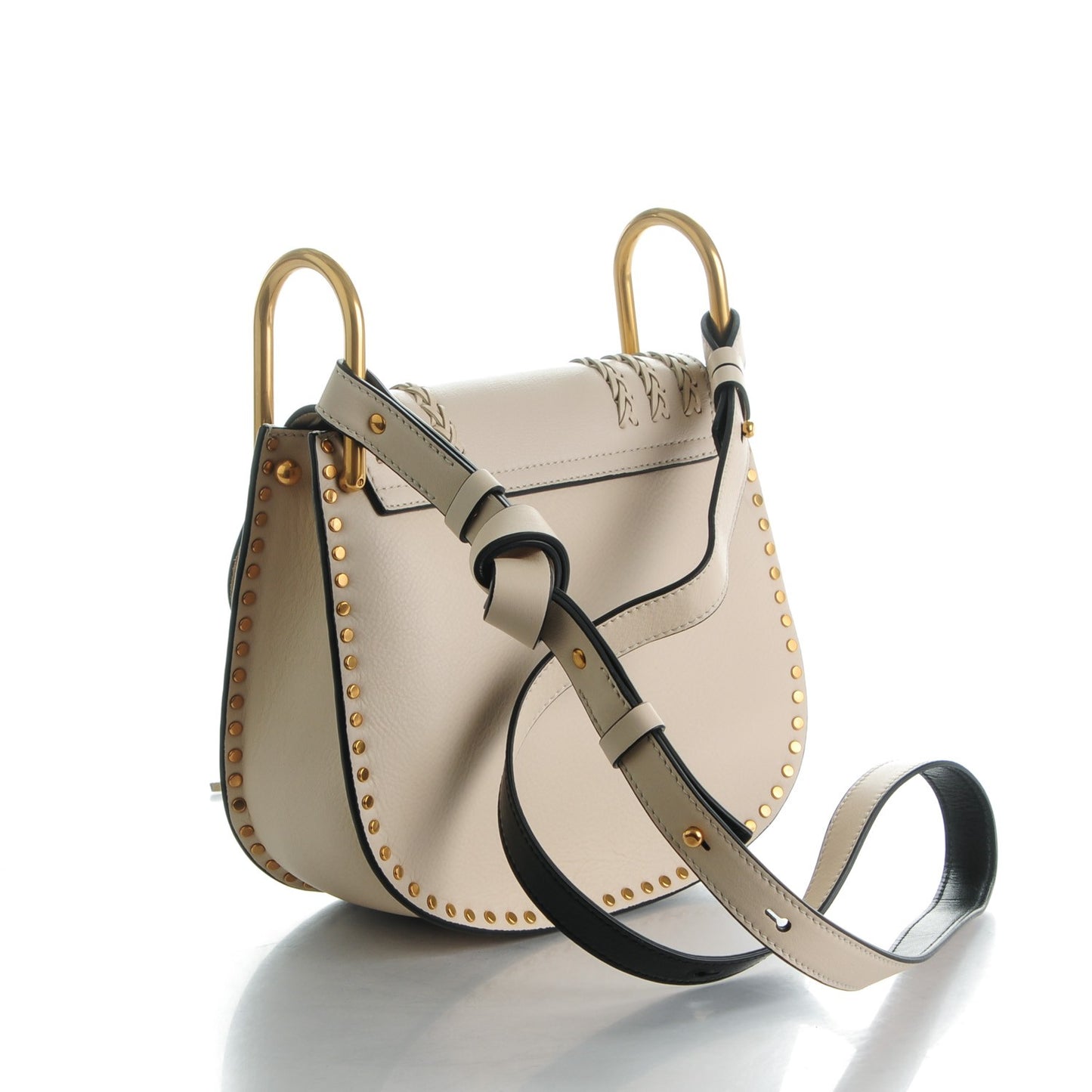Calfskin Braided Small Hudson Shoulder Bag Abstract White