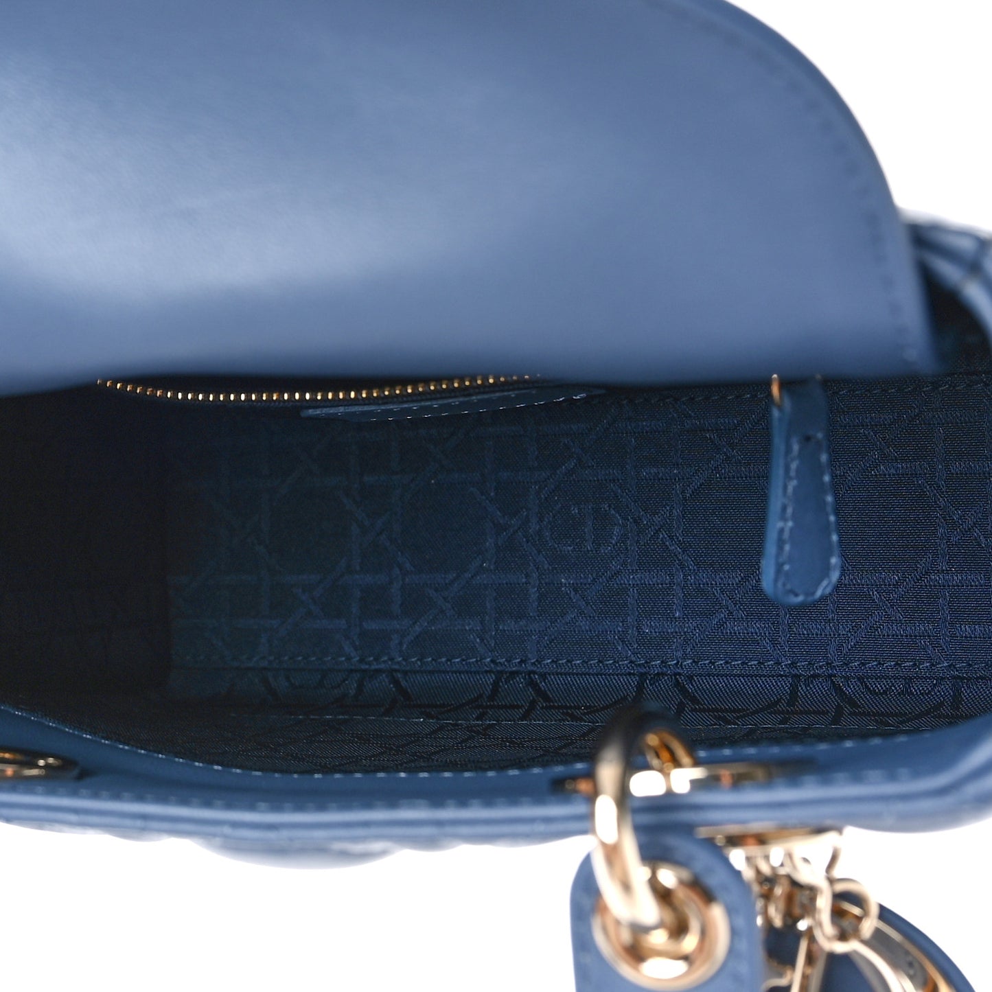 Lambskin Cannage Small My Lady Dior Blue Grey