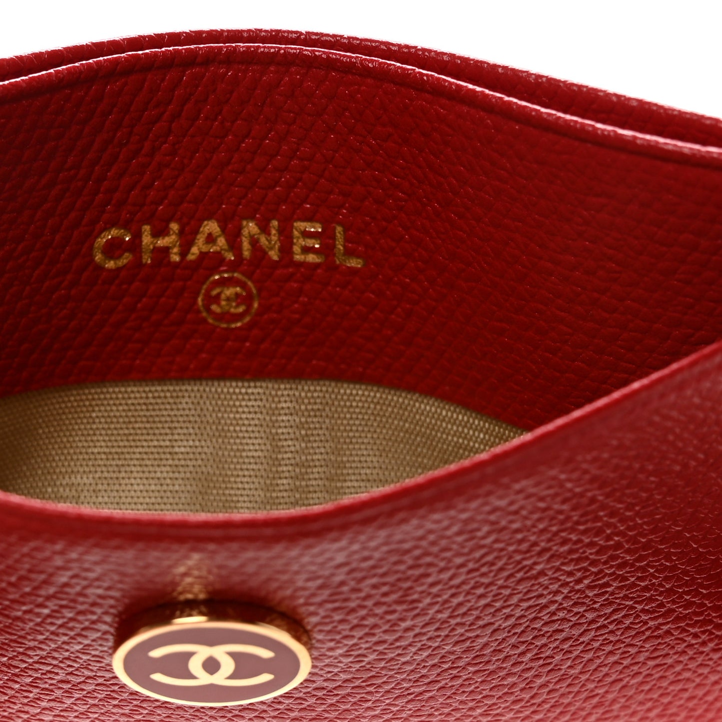 Caviar CC Button Card Holder Red
