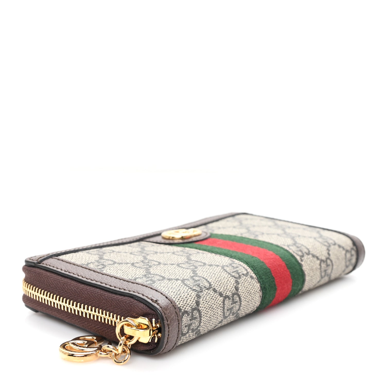 Gucci GG Supreme Monogram Web Ophidia Zip Around Wallet Brown 4 of 7
