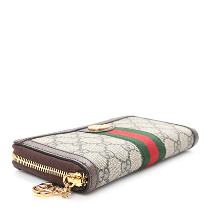 Gucci GG Supreme Monogram Web Ophidia Zip Around Wallet Brown 4 of 7