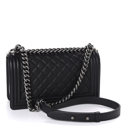 Chanel Calfskin Quilted Medium Boy Flap Black 3 of 10