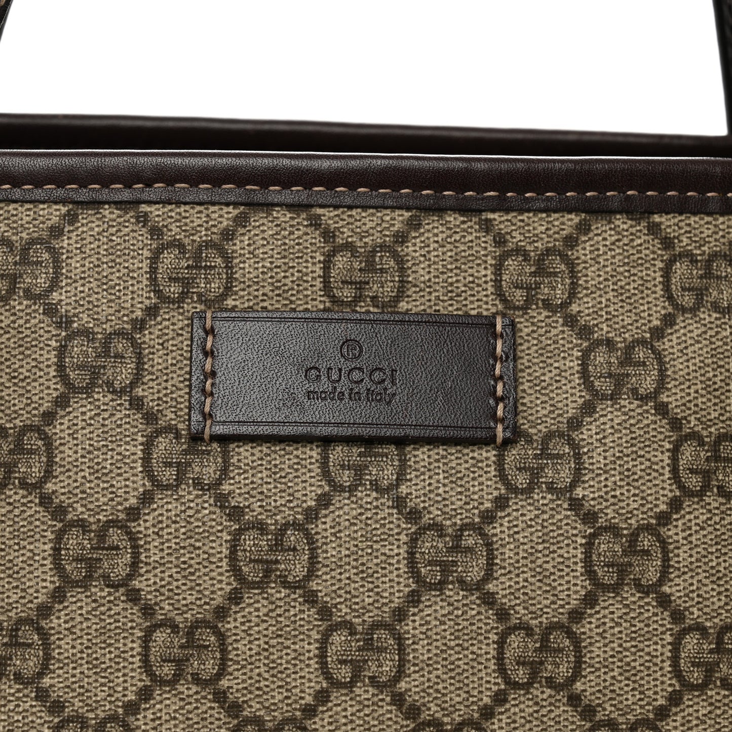 GG Supreme Monogram Large Zippered Shopping Tote Brown
