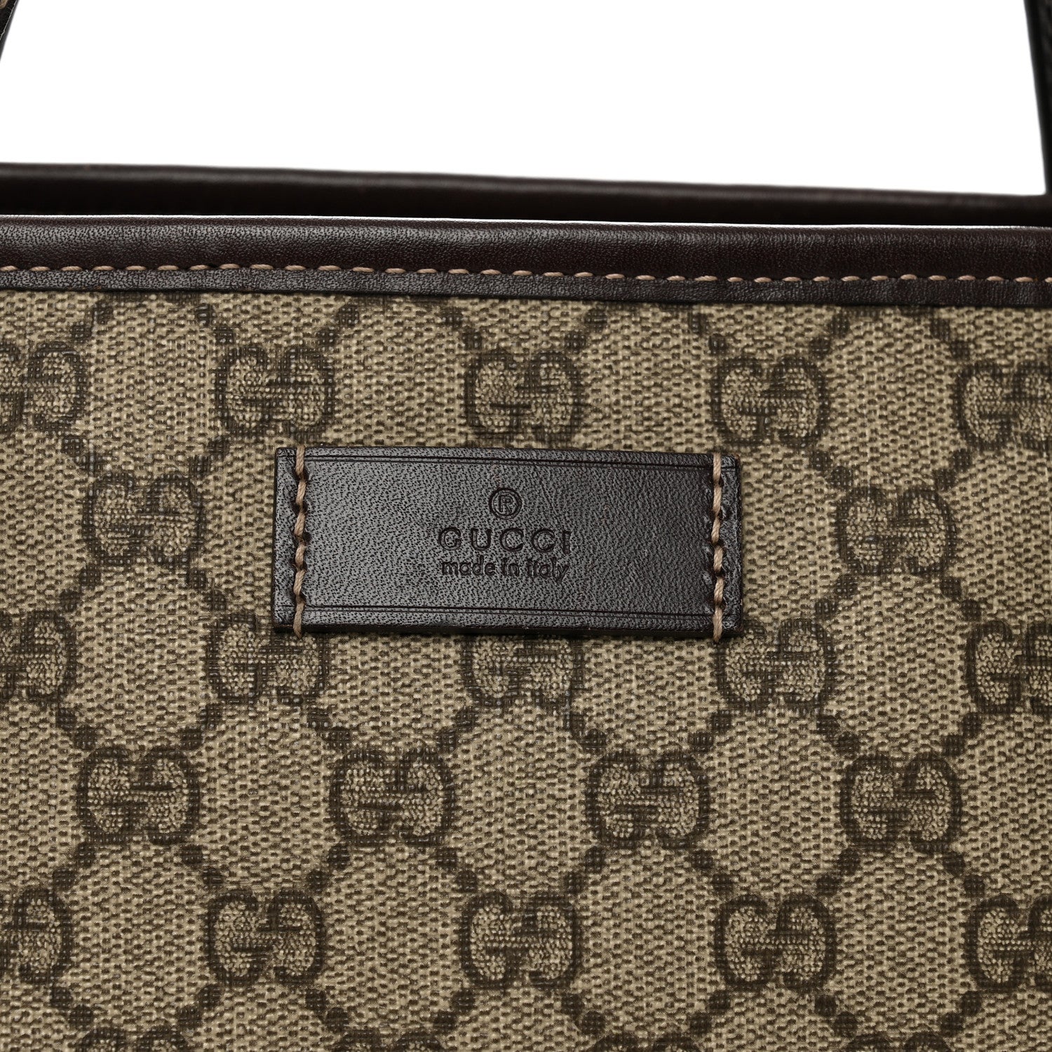 Gucci GG Supreme Monogram Large Zippered Shopping Tote Brown 8 of 11
